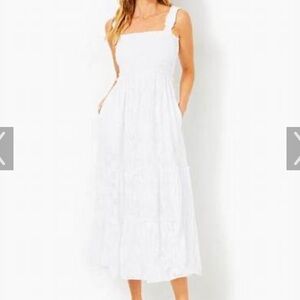 Lilly Pulitzer White Hadley Smocked Dress